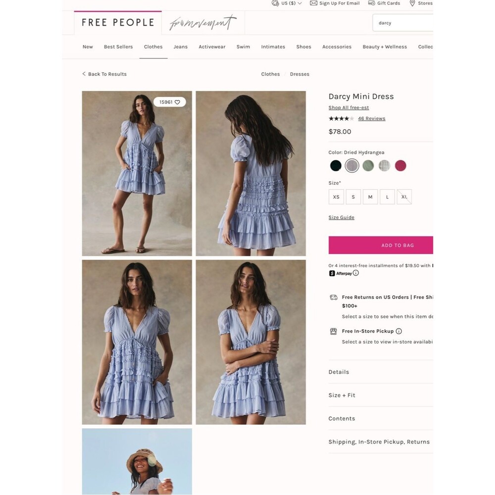 Free People Brown Tan Ruffle Darcy Mini Dress - Picture 7 of 10